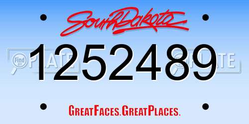 1252489 South Dakota License Plate