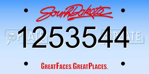1253544 South Dakota License Plate