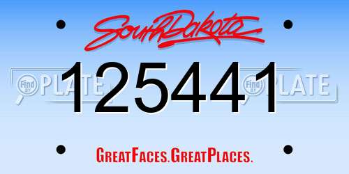 125441 South Dakota License Plate