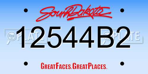 12544B2 South Dakota License Plate