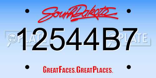 12544B7 South Dakota License Plate
