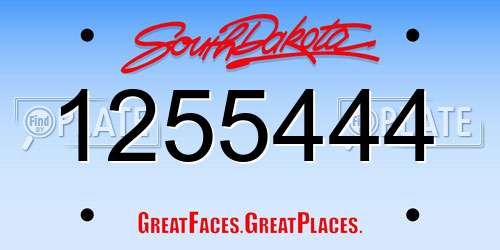 1255444 South Dakota License Plate