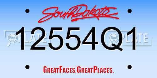 12554Q1 South Dakota License Plate
