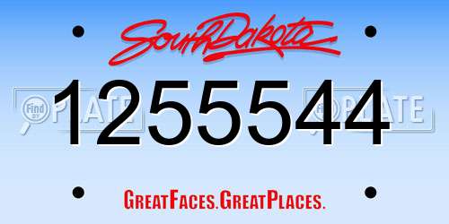 1255544 South Dakota License Plate