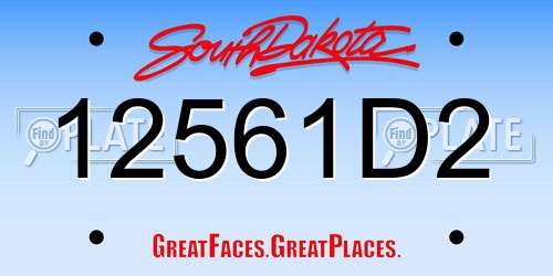 12561D2 South Dakota License Plate
