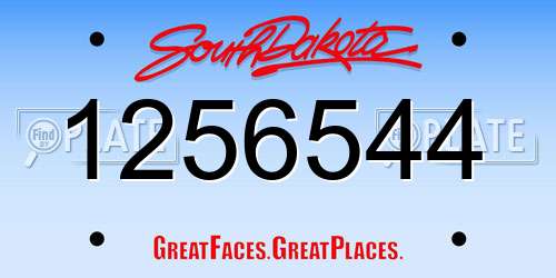 1256544 South Dakota License Plate