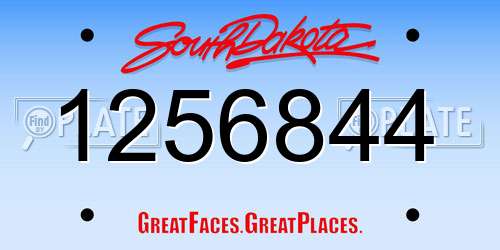 1256844 South Dakota License Plate