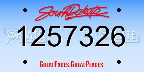 1257326 South Dakota License Plate