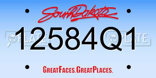 12584Q1 South Dakota License Plate
