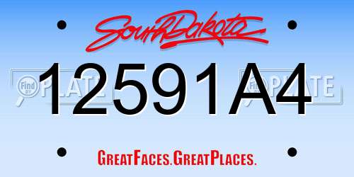 12591A4 South Dakota License Plate