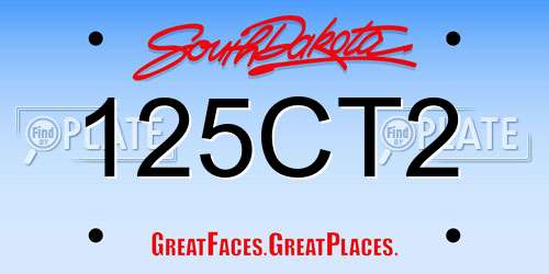 125CT2 South Dakota License Plate