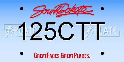 125CTT South Dakota License Plate