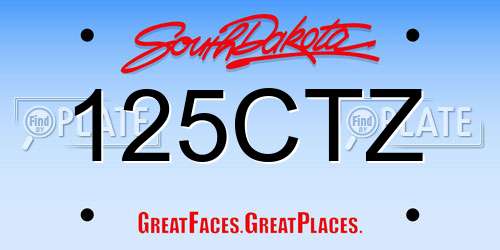 125CTZ South Dakota License Plate