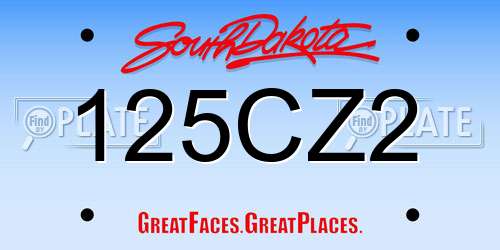 125CZ2 South Dakota License Plate