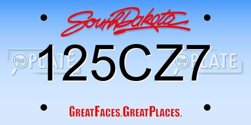 125CZ7 South Dakota License Plate