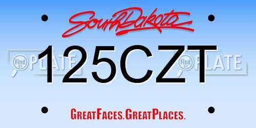 125CZT South Dakota License Plate