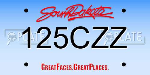 125CZZ South Dakota License Plate
