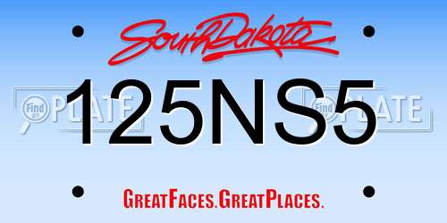 125NS5 South Dakota License Plate