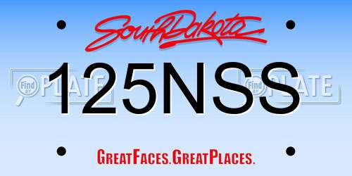 125NSS South Dakota License Plate