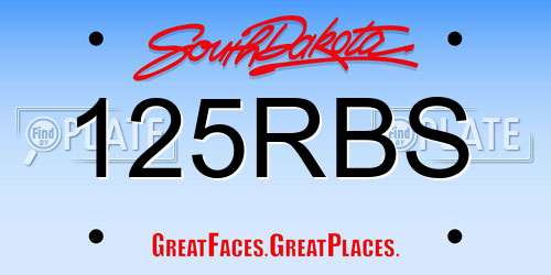 125RBS South Dakota License Plate
