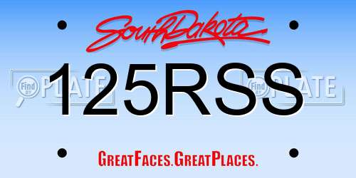 125RSS South Dakota License Plate