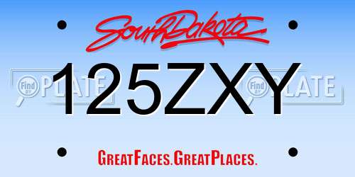 125ZXY South Dakota License Plate