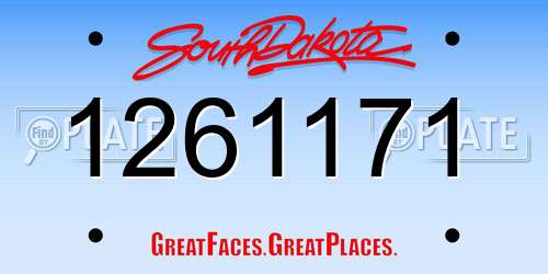 1261171 South Dakota License Plate