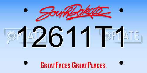 12611T1 South Dakota License Plate