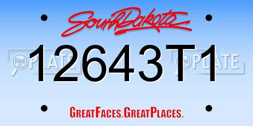 12643T1 South Dakota License Plate