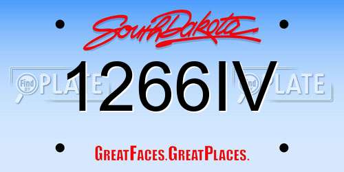 1266IV South Dakota License Plate