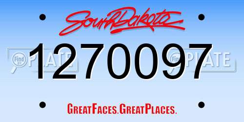 1270097 South Dakota License Plate
