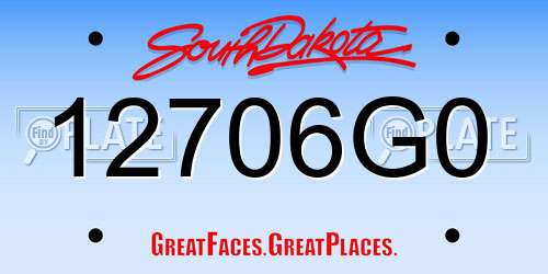 12706G0 South Dakota License Plate