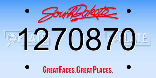 1270870 South Dakota License Plate