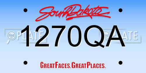 1270QA South Dakota License Plate