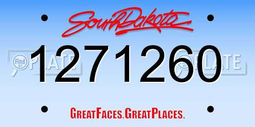 1271260 South Dakota License Plate