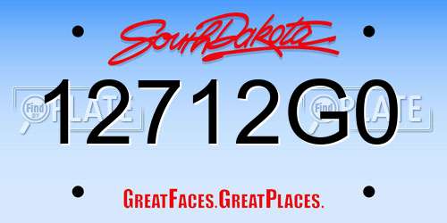 12712G0 South Dakota License Plate