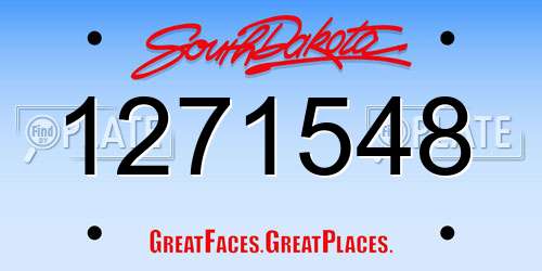 1271548 South Dakota License Plate