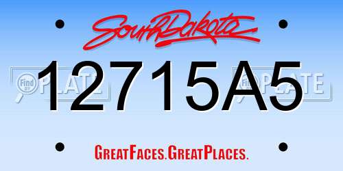 12715A5 South Dakota License Plate