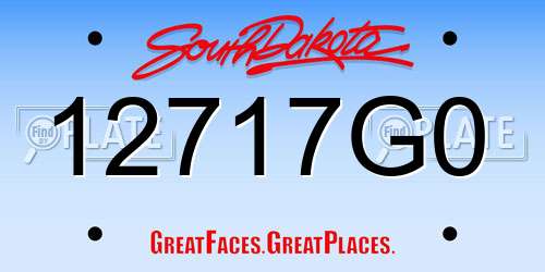 12717G0 South Dakota License Plate