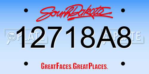 12718A8 South Dakota License Plate