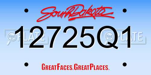 12725Q1 South Dakota License Plate