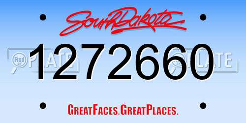 1272660 South Dakota License Plate