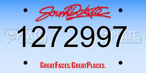 1272997 South Dakota License Plate