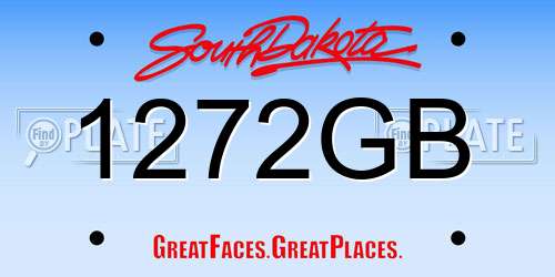 1272GB South Dakota License Plate