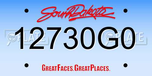 12730G0 South Dakota License Plate