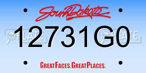 12731G0 South Dakota License Plate