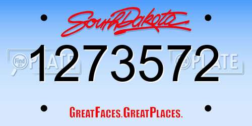 1273572 South Dakota License Plate