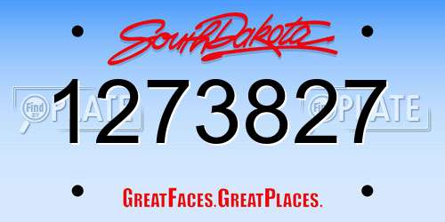 1273827 South Dakota License Plate