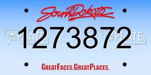 1273872 South Dakota License Plate