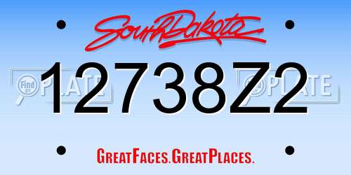 12738Z2 South Dakota License Plate
